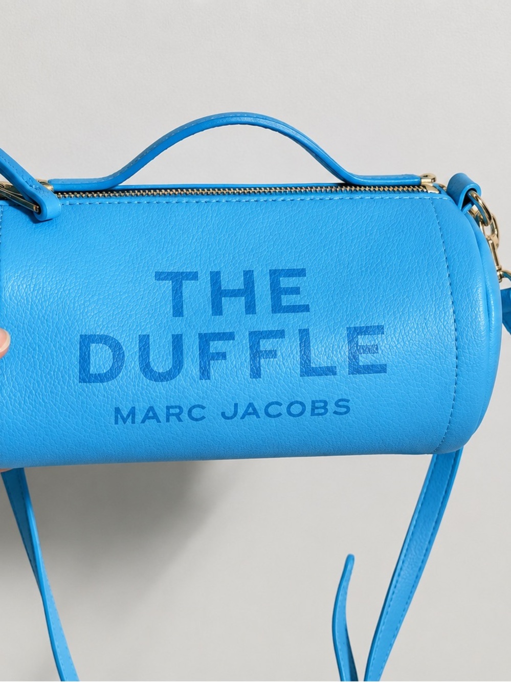 Marc Jacobs Duffle Bag Leather Logo Blue Small Crossbody